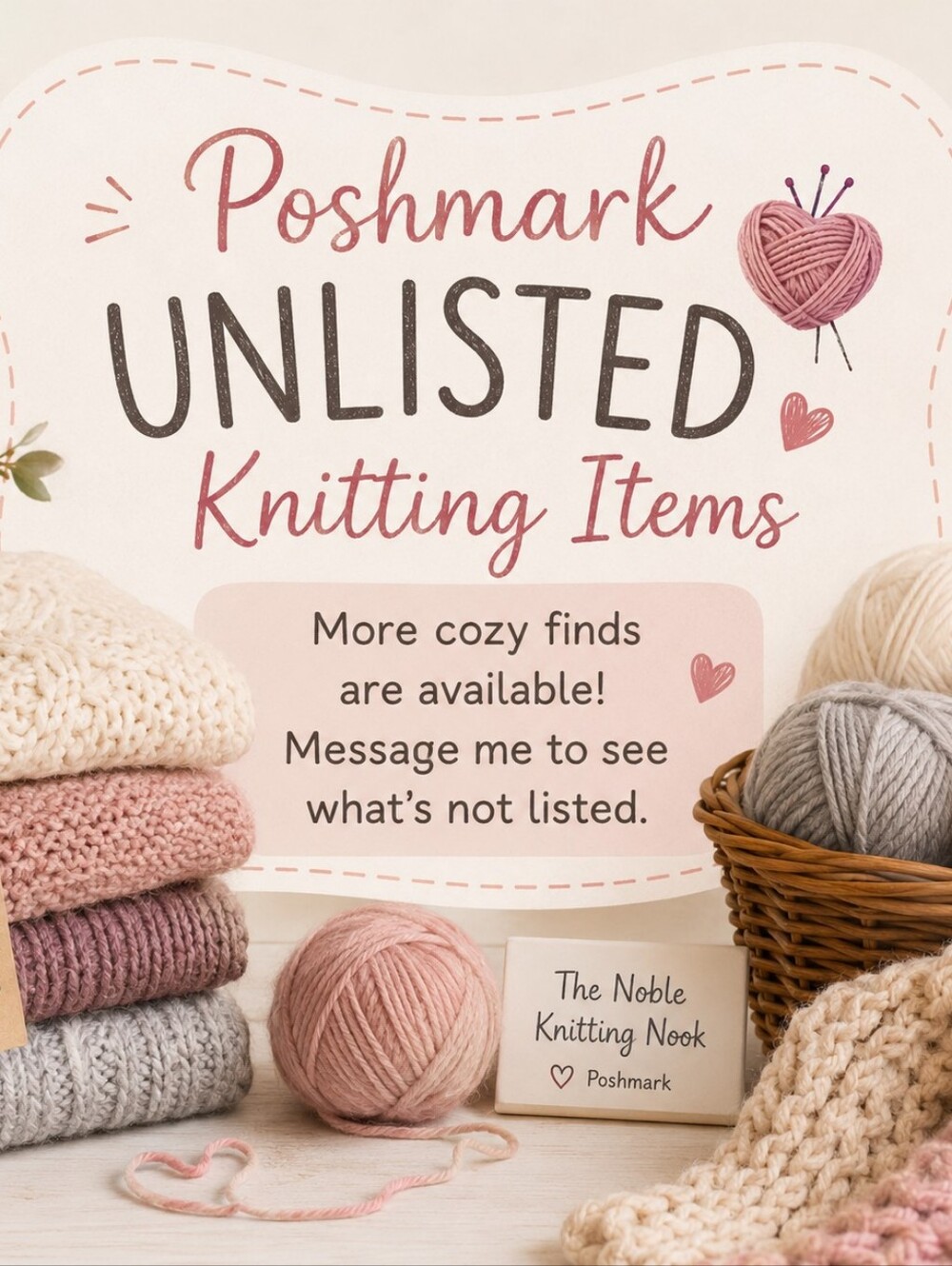 Poshmark Unlisted Knitting Items - Pink, Cream & Gray Yarn